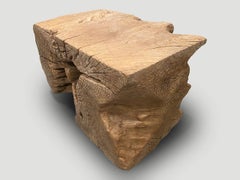 Andrianna Shamaris Wabi Sabi Teak Wood Side Table or Small Coffee Table