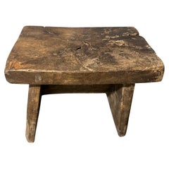 Used Andrianna Shamaris Wabi Sabi Teak Wood Side Table or Stool