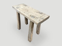 Panchina o sgabello in legno di teak Andrianna Shamaris Wabi Sabi