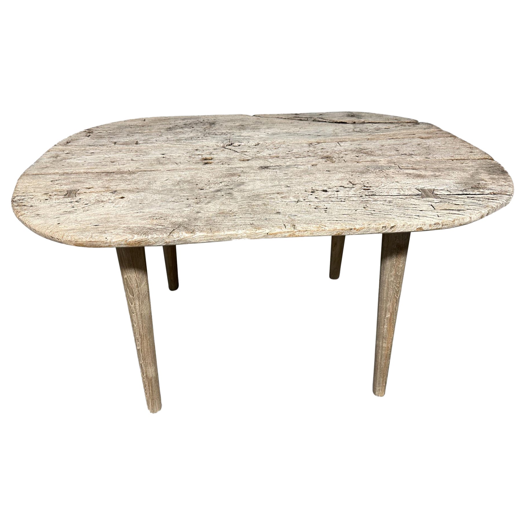 Andrianna Shamaris Mesa de madera de teca Wabi Sabi