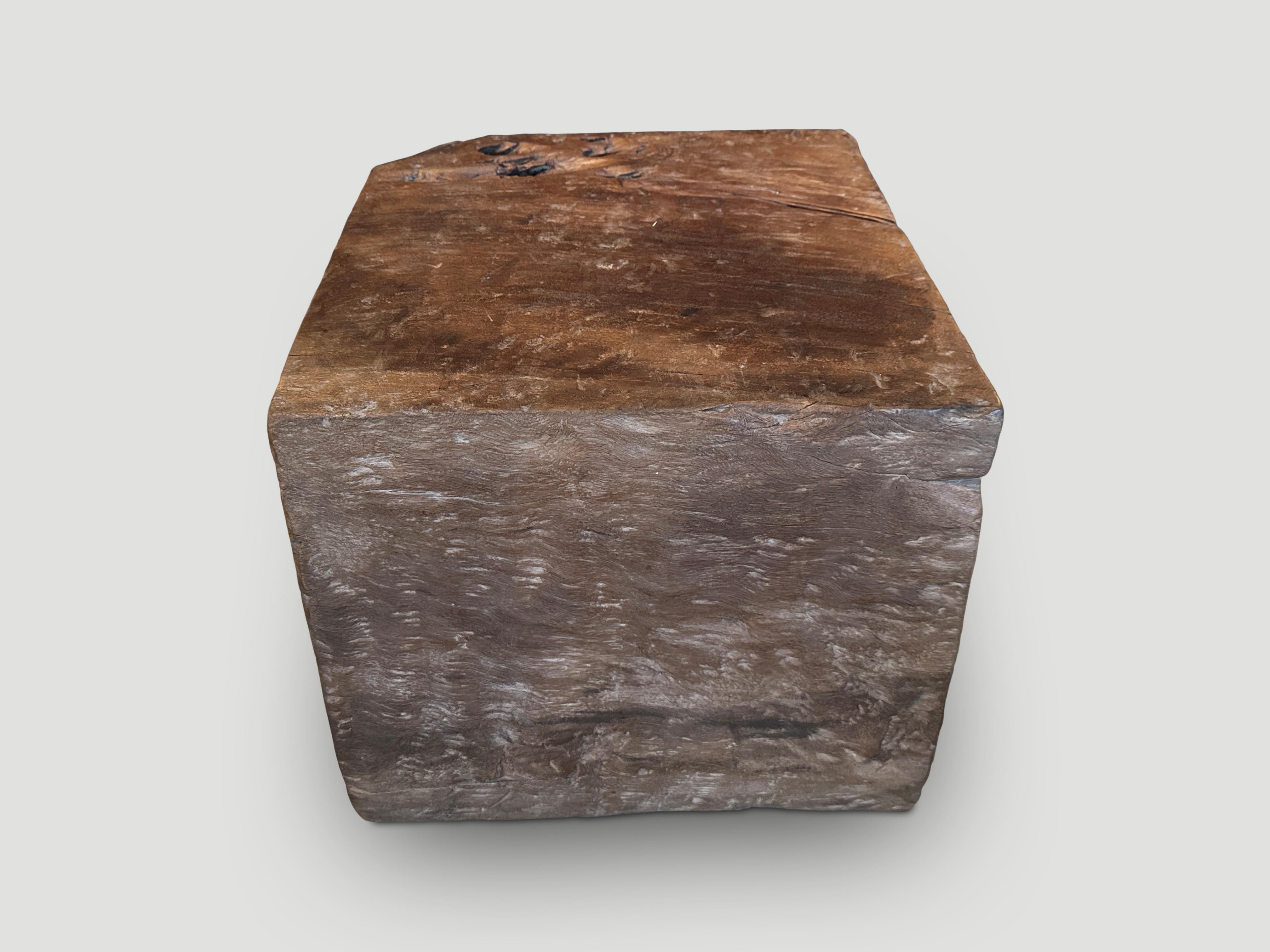 Andrianna Shamaris Wabi Sabi Wood Side Table or Stool In Excellent Condition In New York, NY