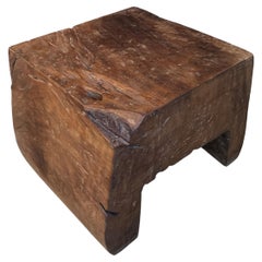 Andrianna Shamaris Wabi Sabi Wood Side Table or Stool
