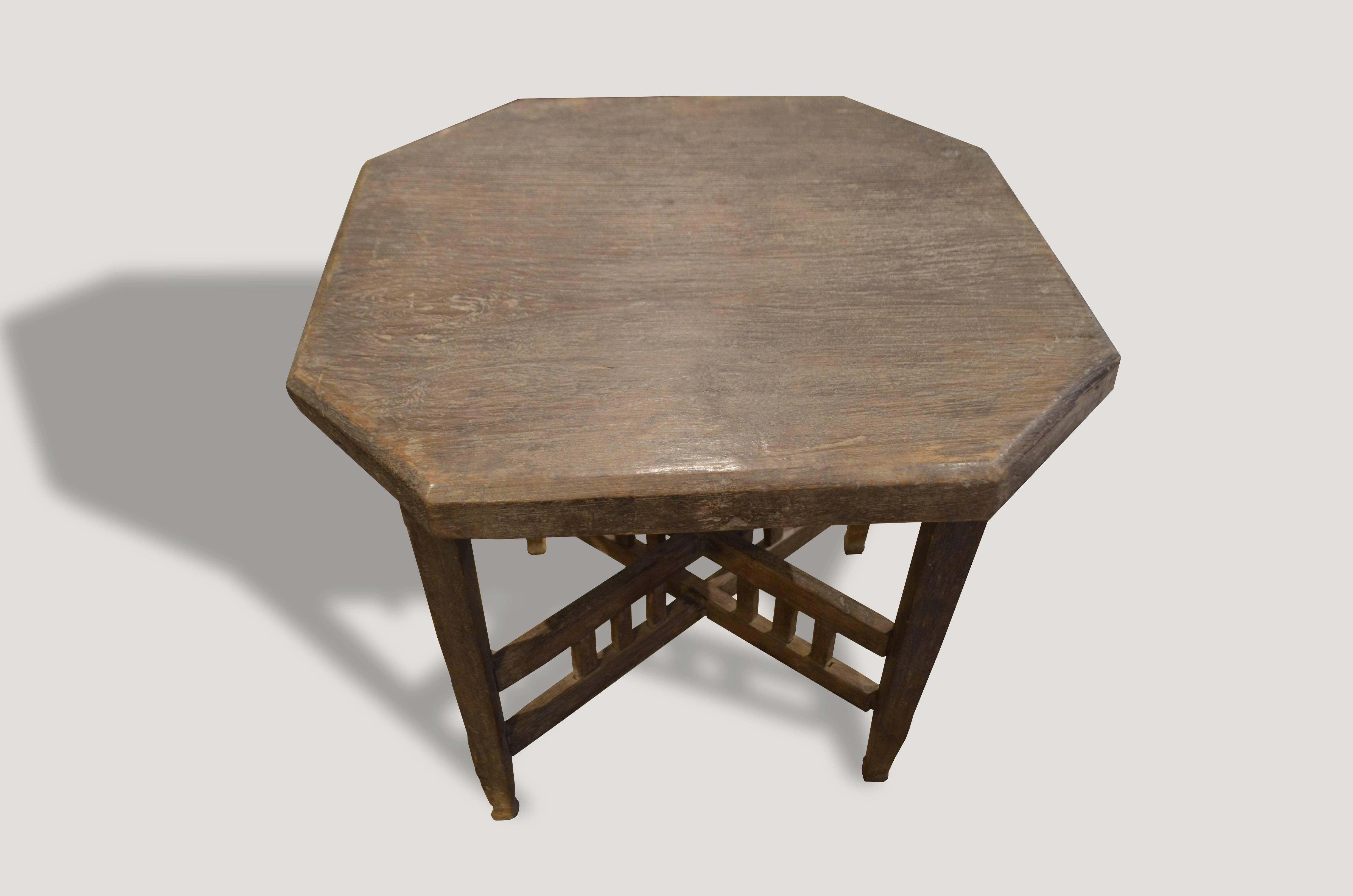 Mid-Century Modern Andrianna Shamaris Wabi Teak Wood Side Table