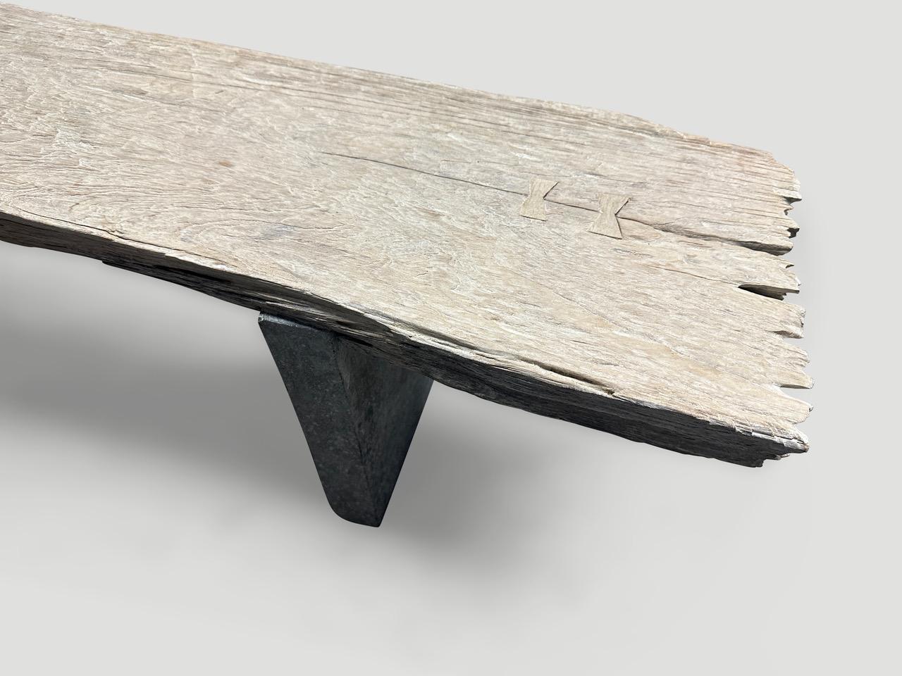 Andrianna Shamaris Wood and Granite Bench For Sale 1