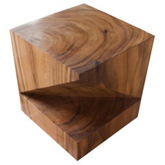 Andrianna Shamaris Wooden Origami Suar Wood Side Table