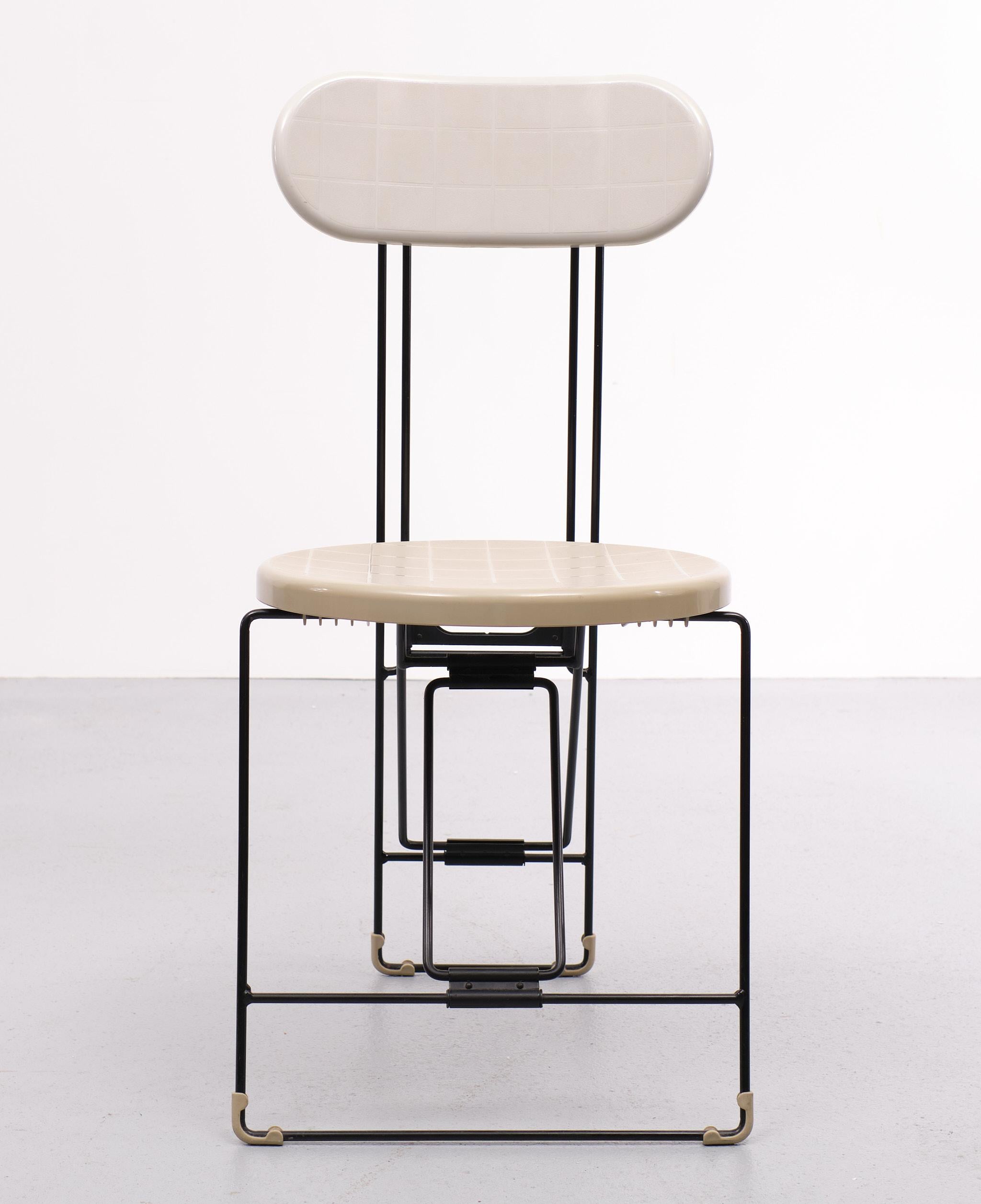 Italian Andries Van Onck Post Modern Folding Chair, 1984 For Sale