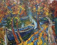 "Autumn in Vylkove" Ukraine. Vylkove., Painting, Oil on Canvas