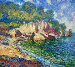 "Emerald Day" Antibes France, Painting, Oil on Canvas