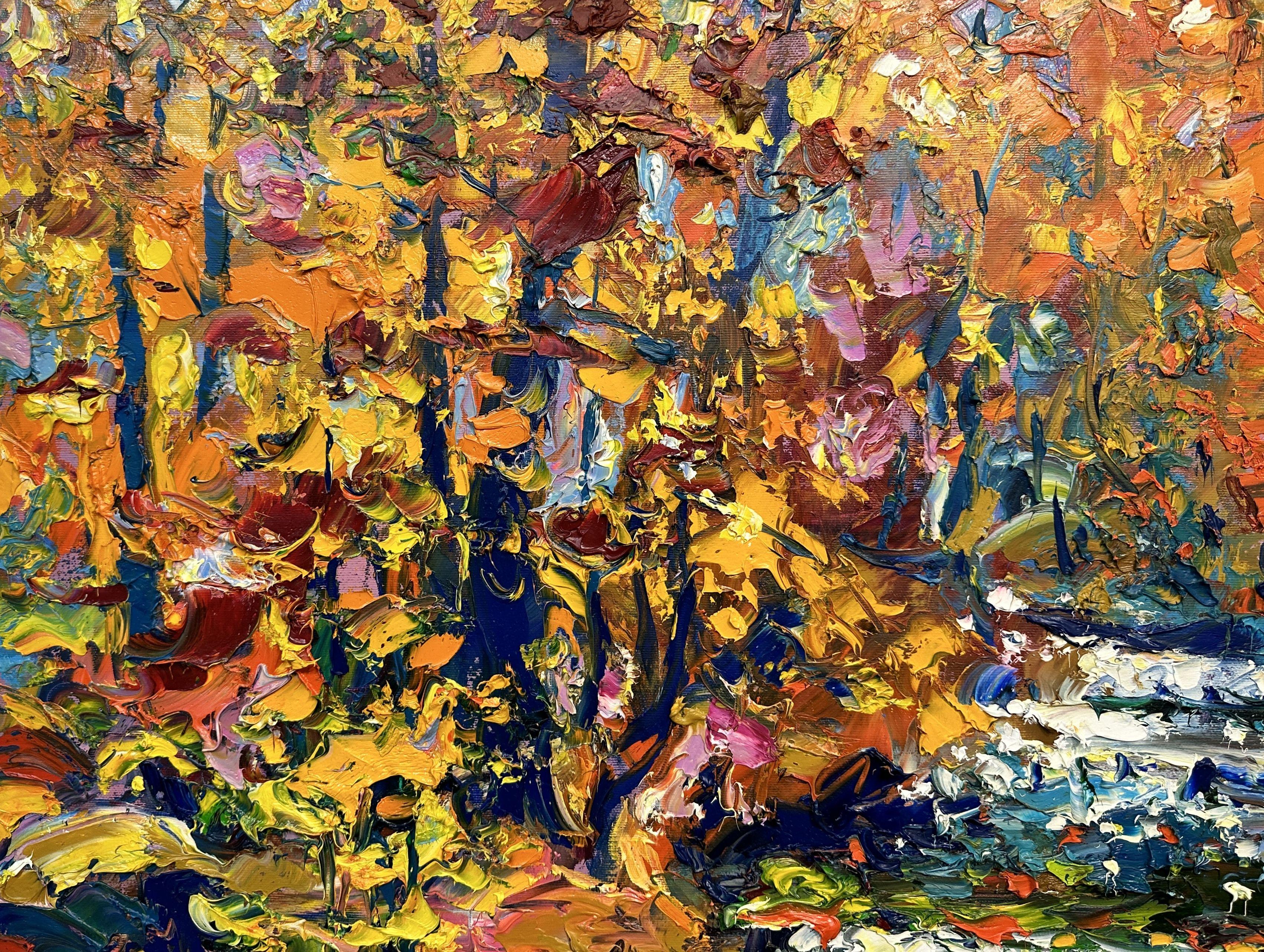 „Enchanted Autumn“ Zakarpattia. Ukraine., Gemälde, Öl auf Leinwand (Impressionismus), Painting, von Andrii Chebotaru