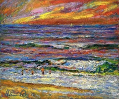 "Sera sul mare di Kiev" Kiev Ucraina, Pittura, Olio su tela