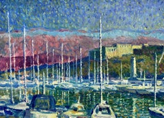 "Marina Antibes" Antibes France, Painting, Oil on Canvas
