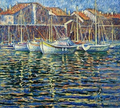 "Marina Antibes" Antibes France, Painting, Oil on Canvas