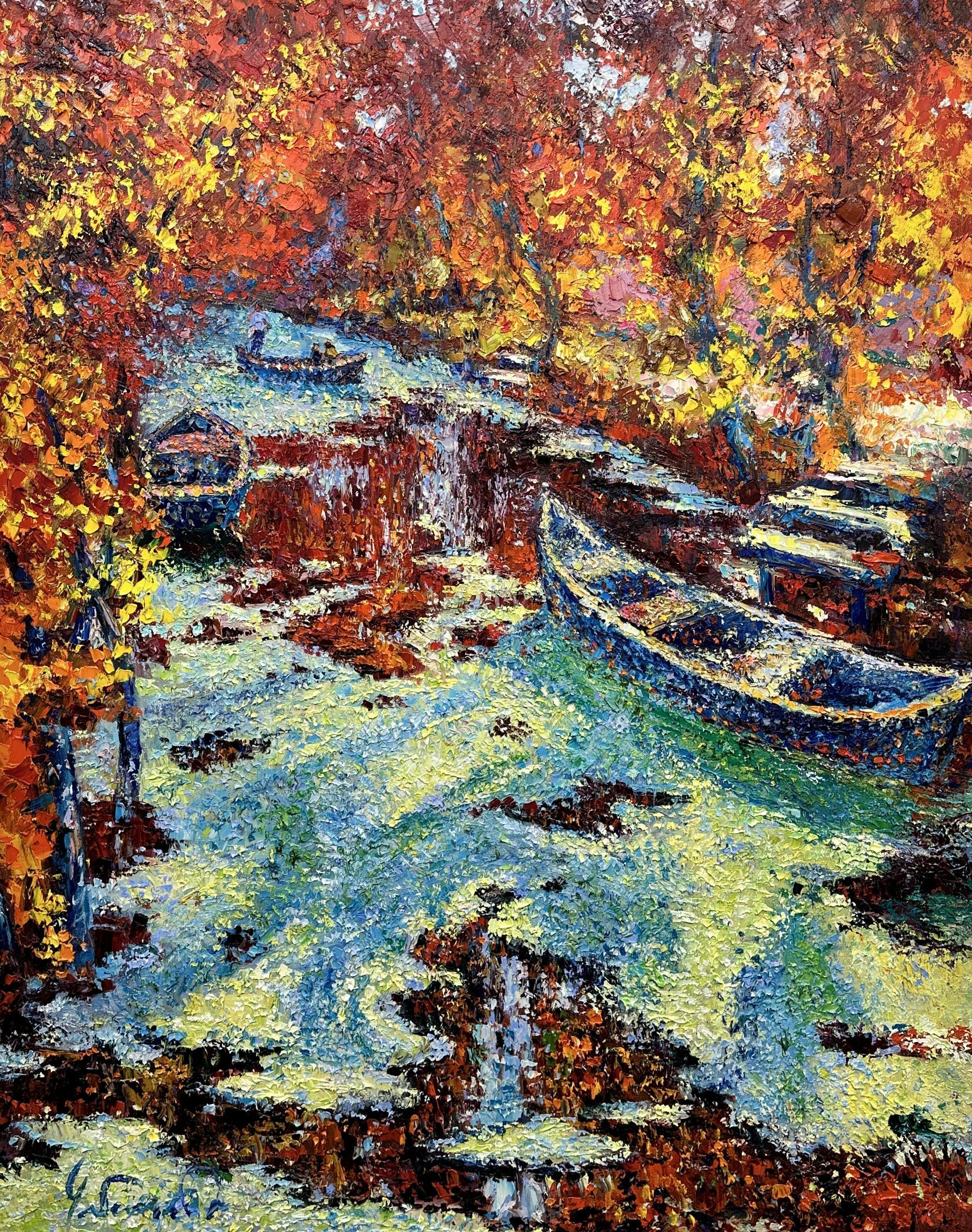 "Ukrainian Venice"  Vilkovo. Ukraine., Painting, Oil on Canvas