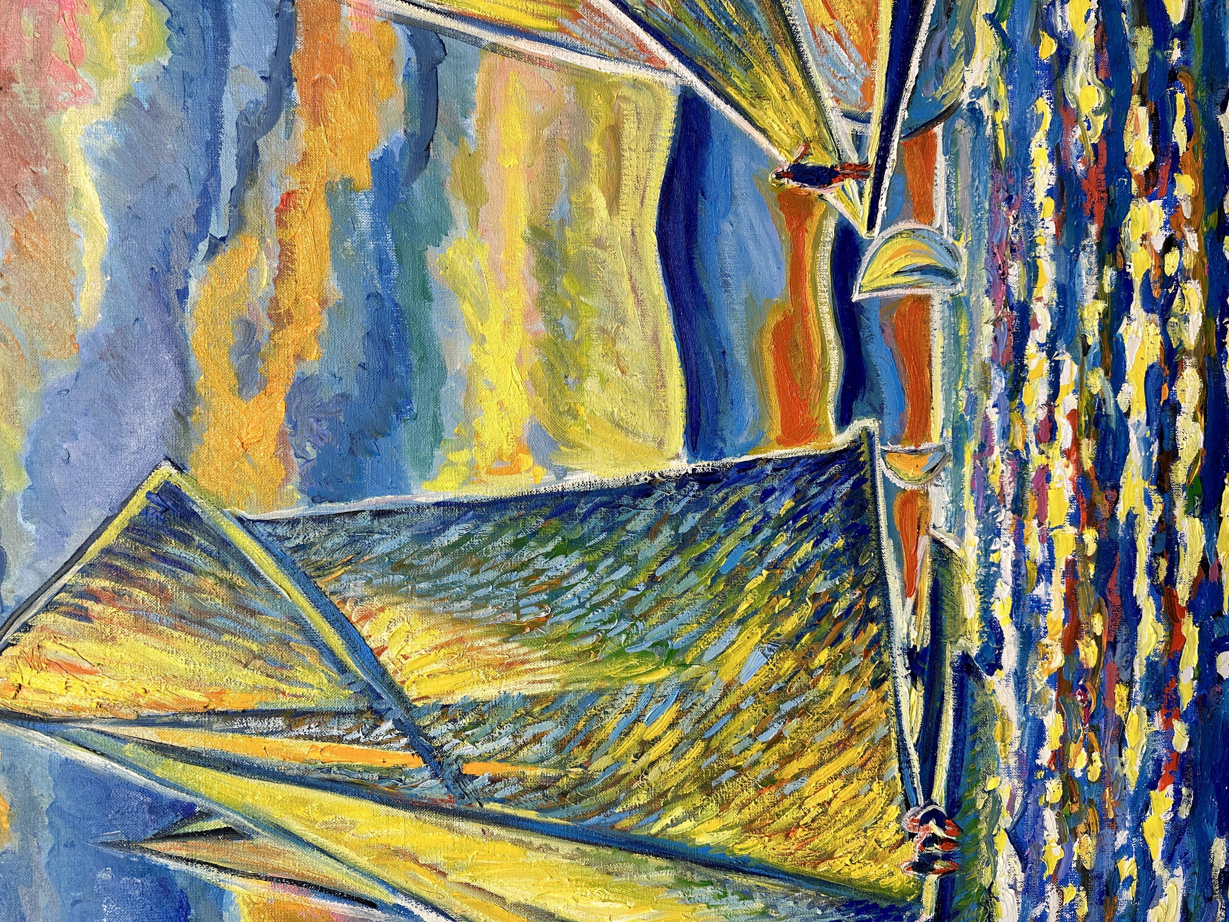 „Yachts at Sea“ Antibes Frankreich, Gemälde, Öl auf Leinwand im Angebot 1