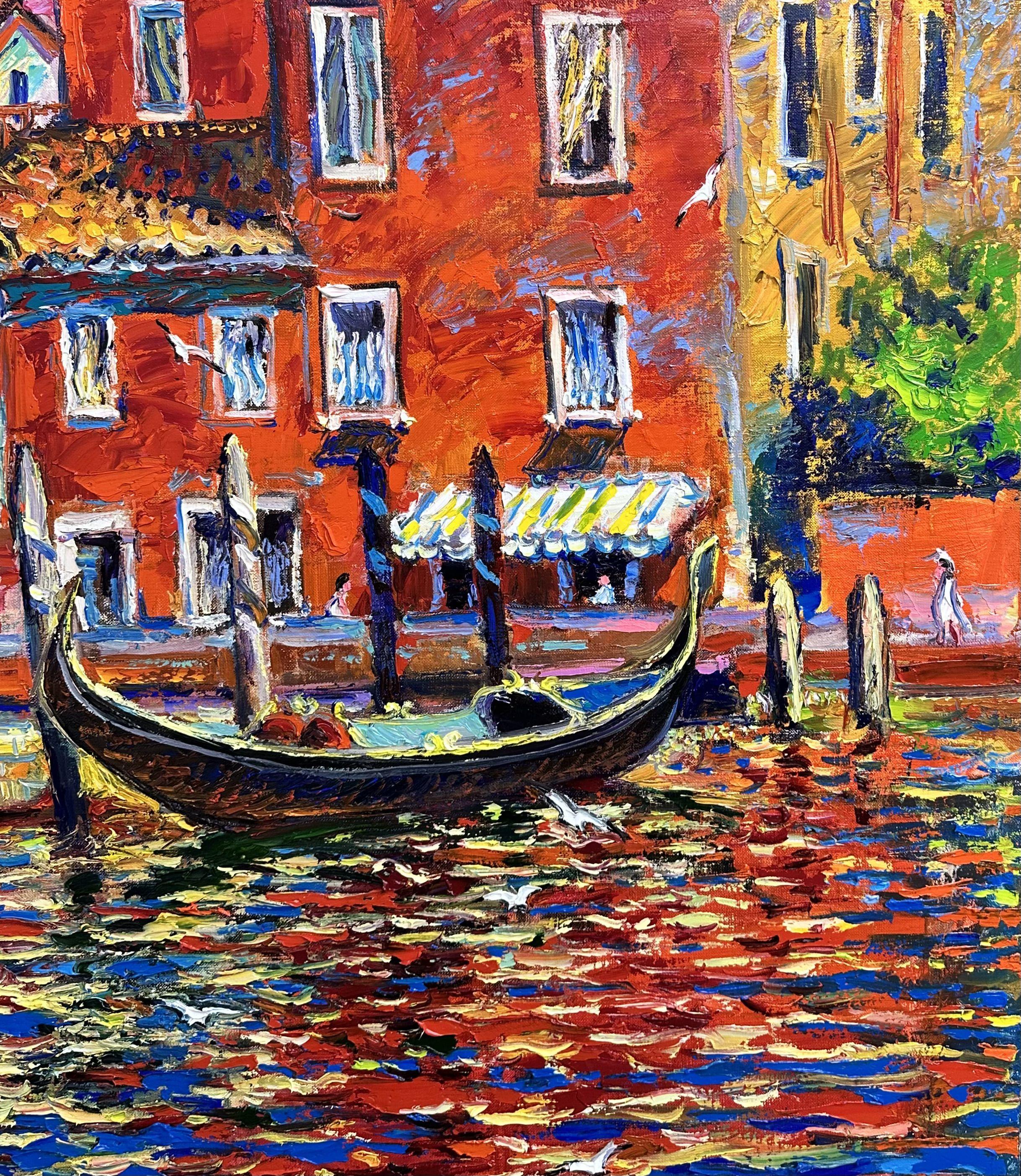 „Bright Venice“ Venedig, Italien, Gemälde, Öl auf Leinwand (Impressionismus), Painting, von Andrii  Chebotaru