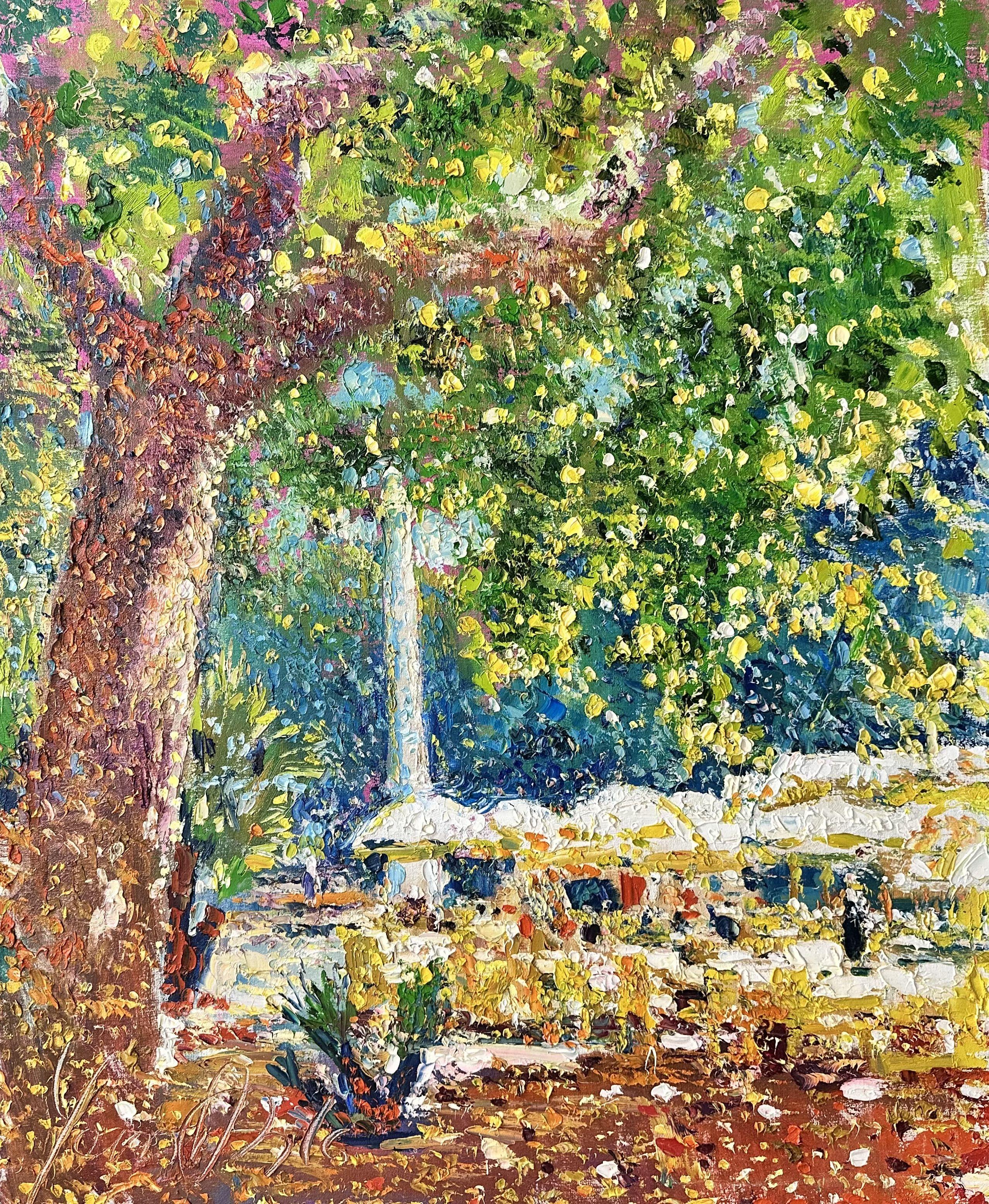 « In the Shade » Antibes French Riviera, peinture, huile sur toile