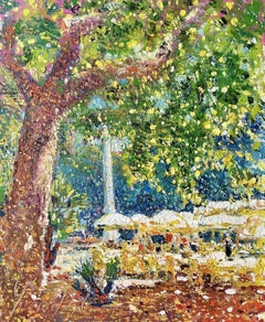 "In the Shade" Antibes French Riviera., Painting, Oil on Canvas