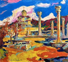 "The Evening of Chersonesus" Sevastopol Ukraine, Painting, Oil on Canvas