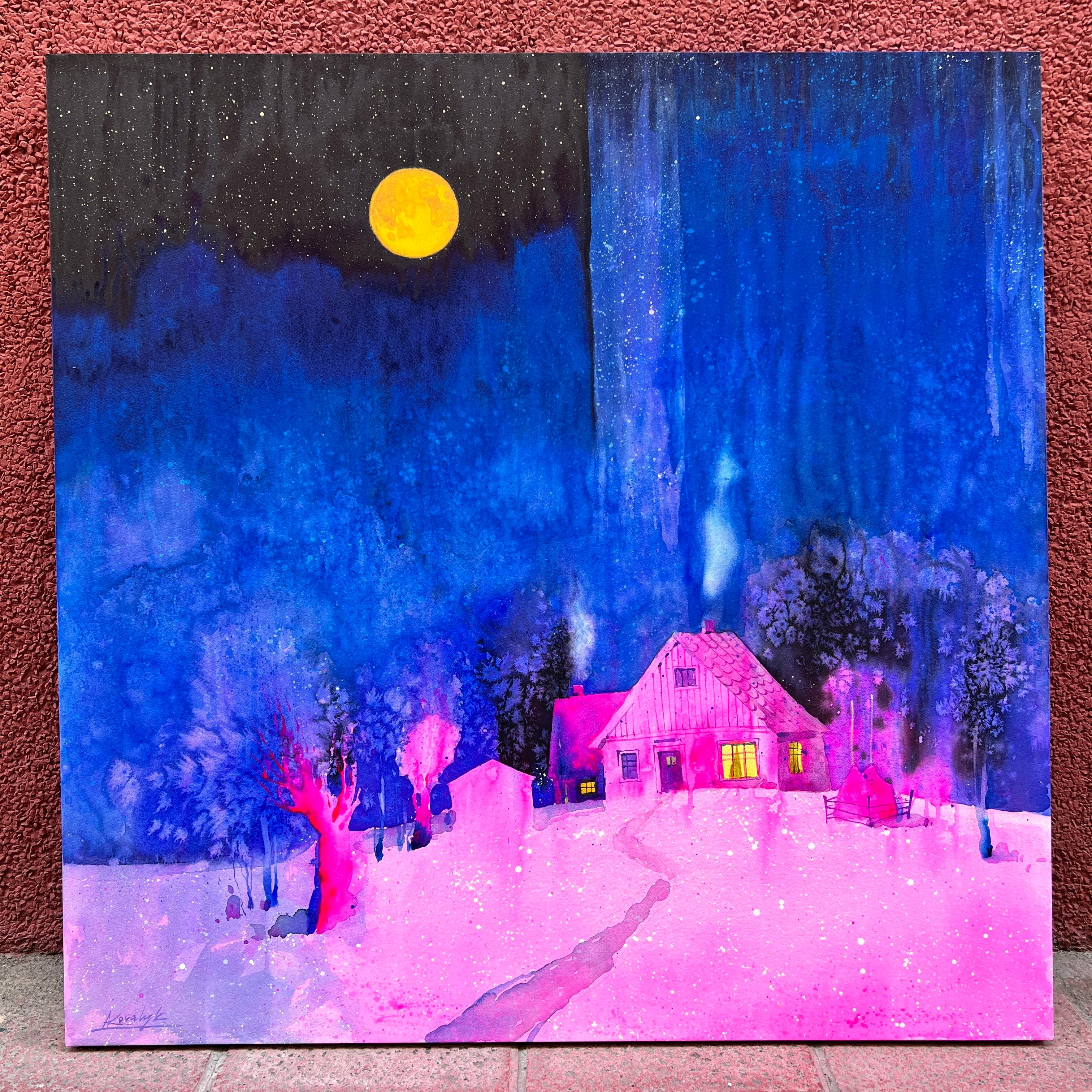 „Sanctuary Amid Eternal Winter“ – Painting von Andrii Kovalyk