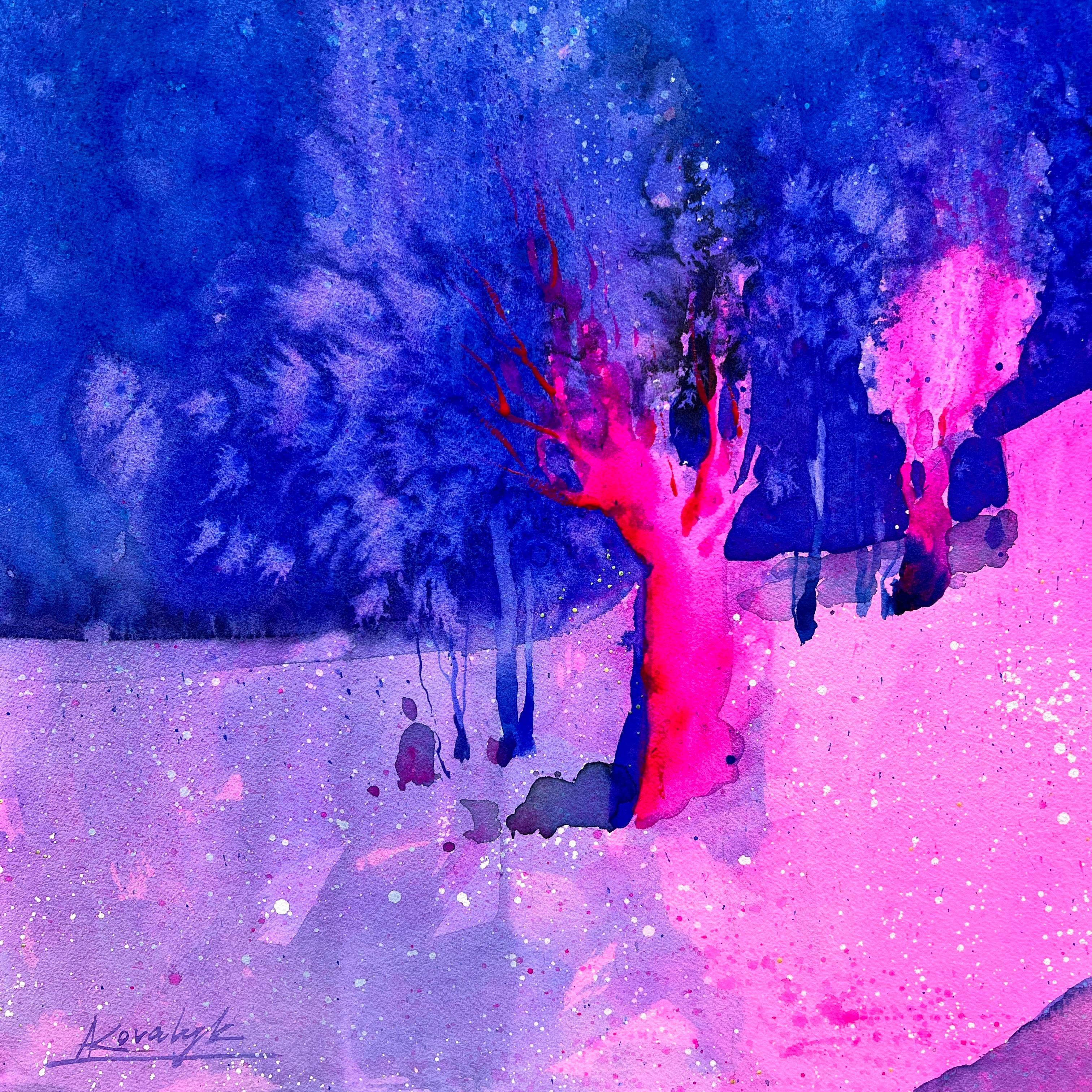 „Sanctuary Amid Eternal Winter“ (Impressionismus), Painting, von Andrii Kovalyk