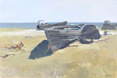 Barche a Lapmezciems. 2025. Olio su tela. 60x90 cm
