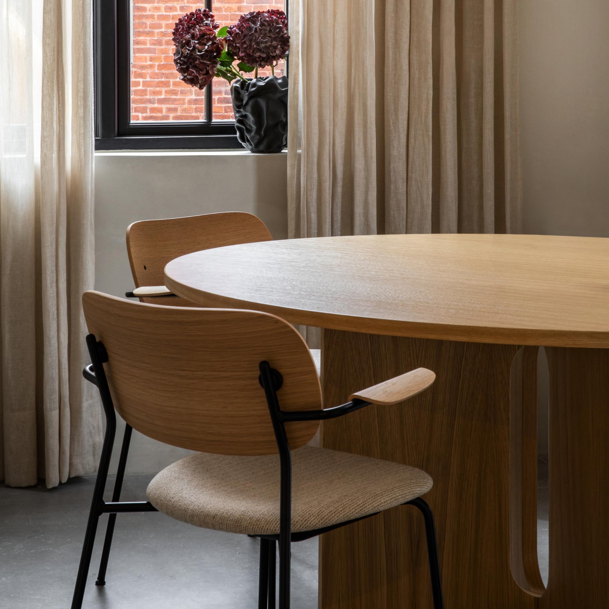 Contemporary Androgyne Dining Table, Natural Oak Table Top and Base For Sale