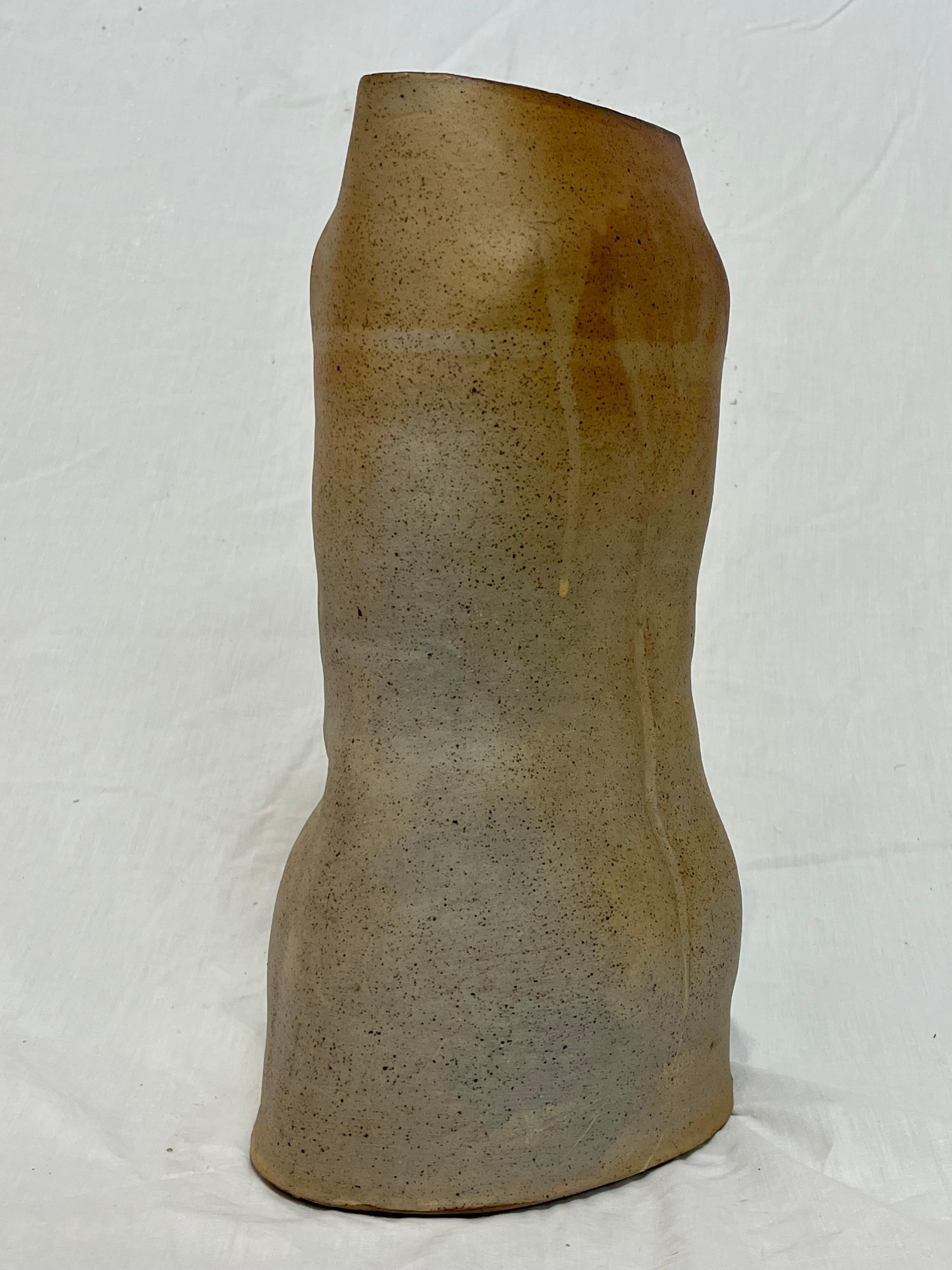 Androgynous Nude Ceramic Hand Built Torso Sculptural Vase with Ombre Finish 5