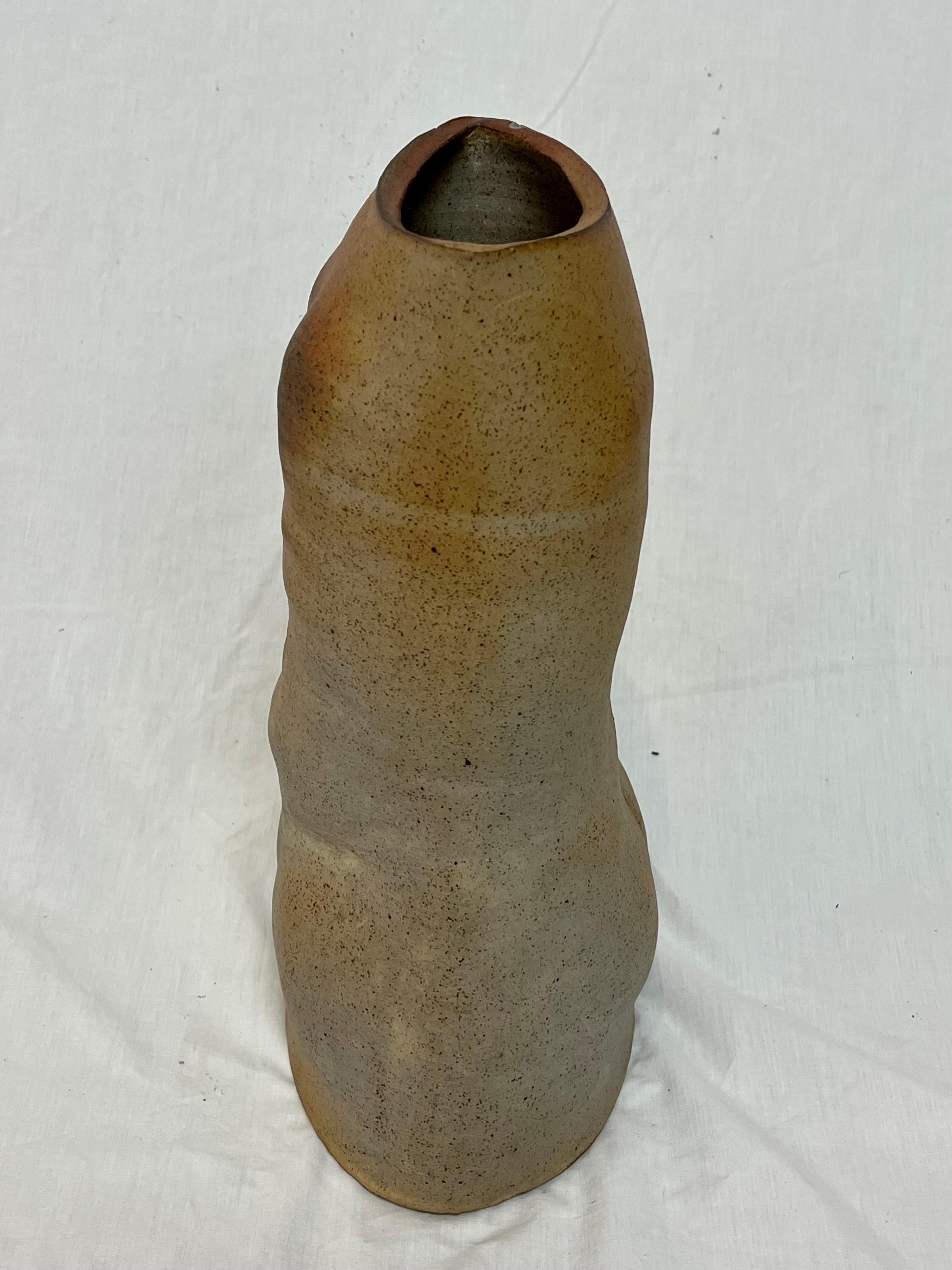 Androgynous Nude Ceramic Hand Built Torso Sculptural Vase with Ombre Finish 7