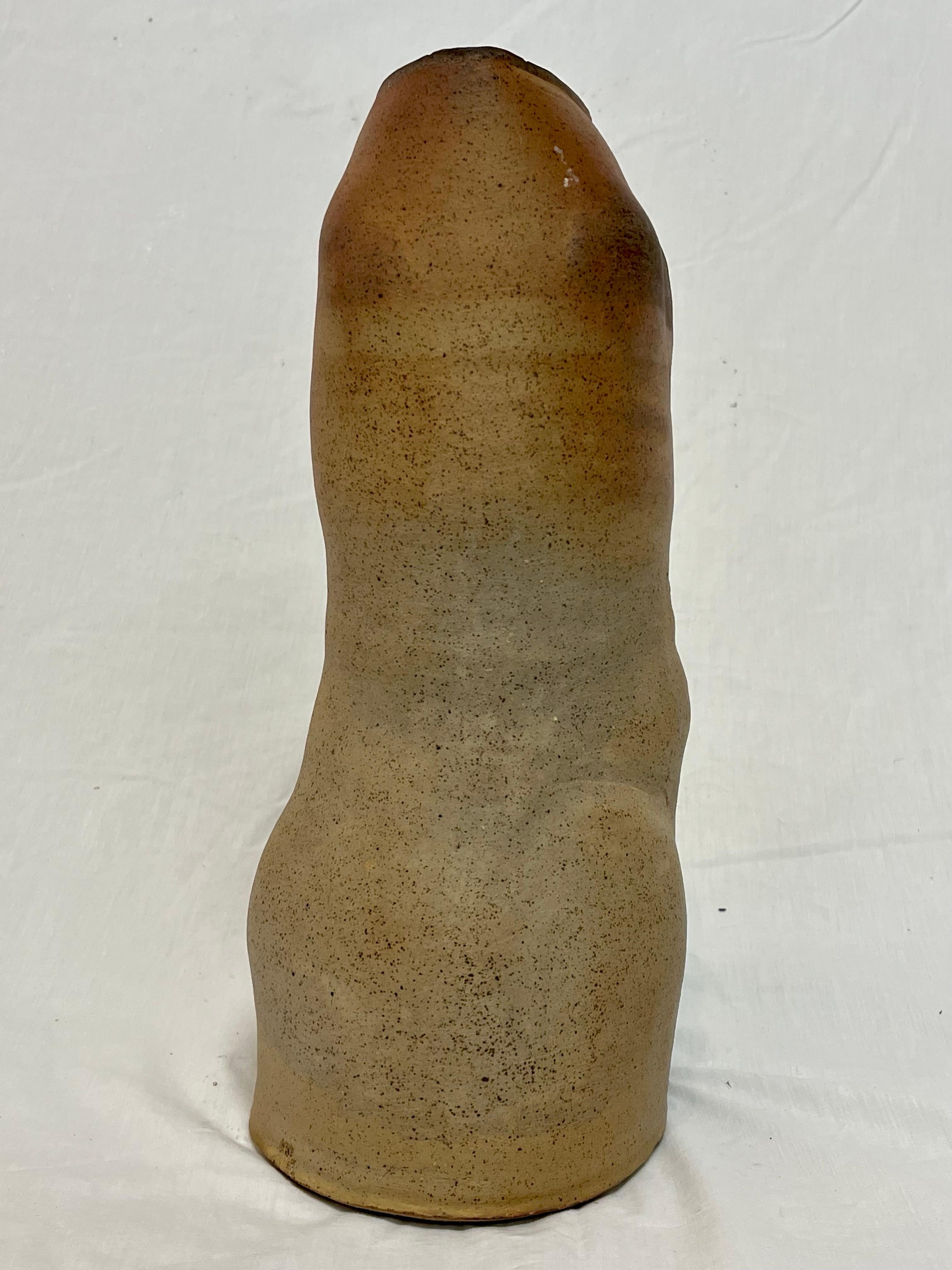 20th Century Androgynous Nude Ceramic Hand Built Torso Sculptural Vase with Ombre Finish