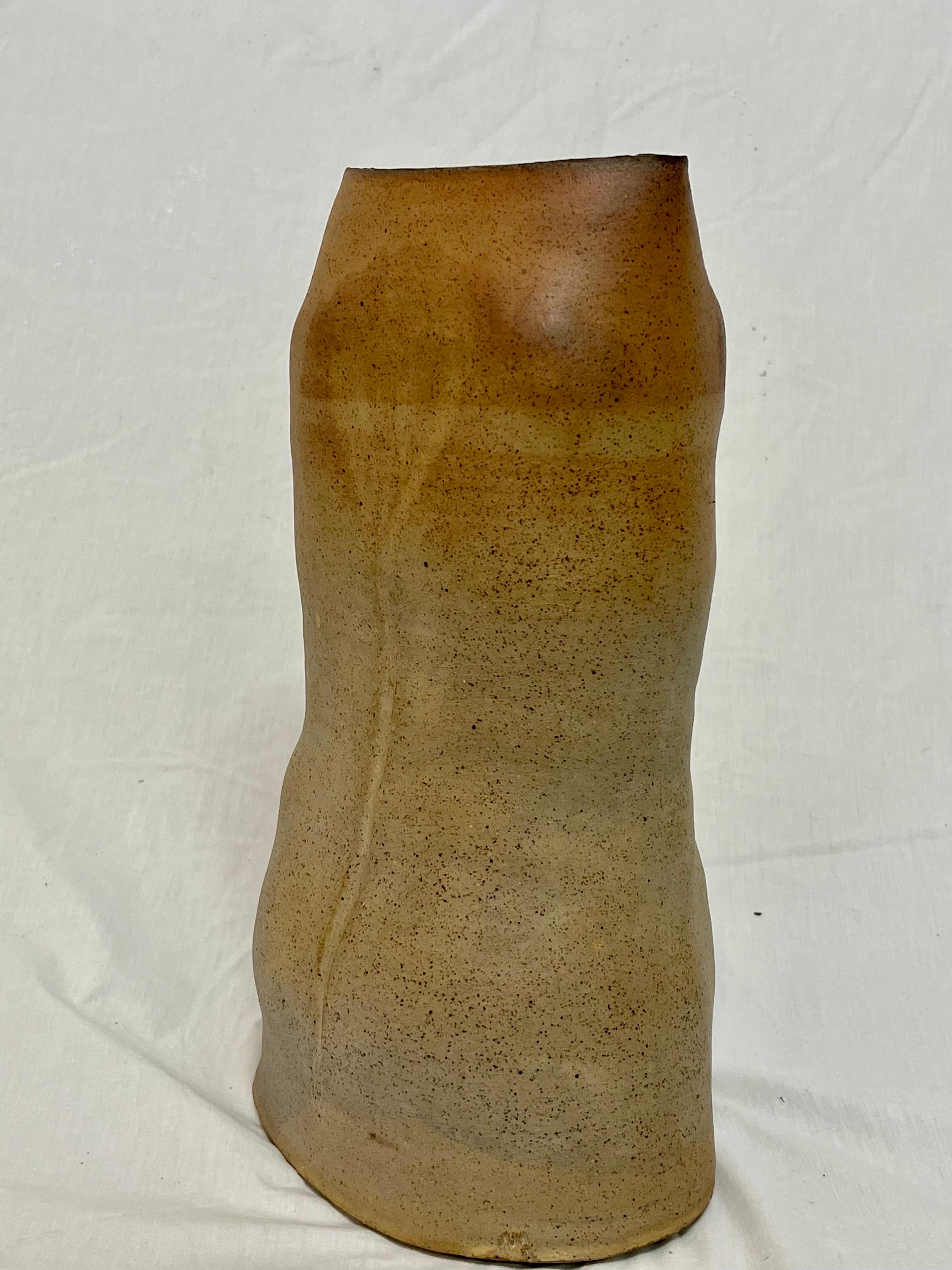 Androgynous Nude Ceramic Hand Built Torso Sculptural Vase with Ombre Finish 1