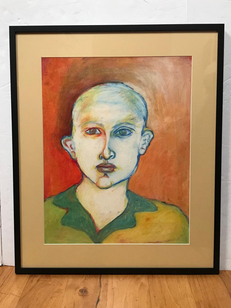American Androgynous Pastel Portrait by Gillian Lefkowitz For Sale