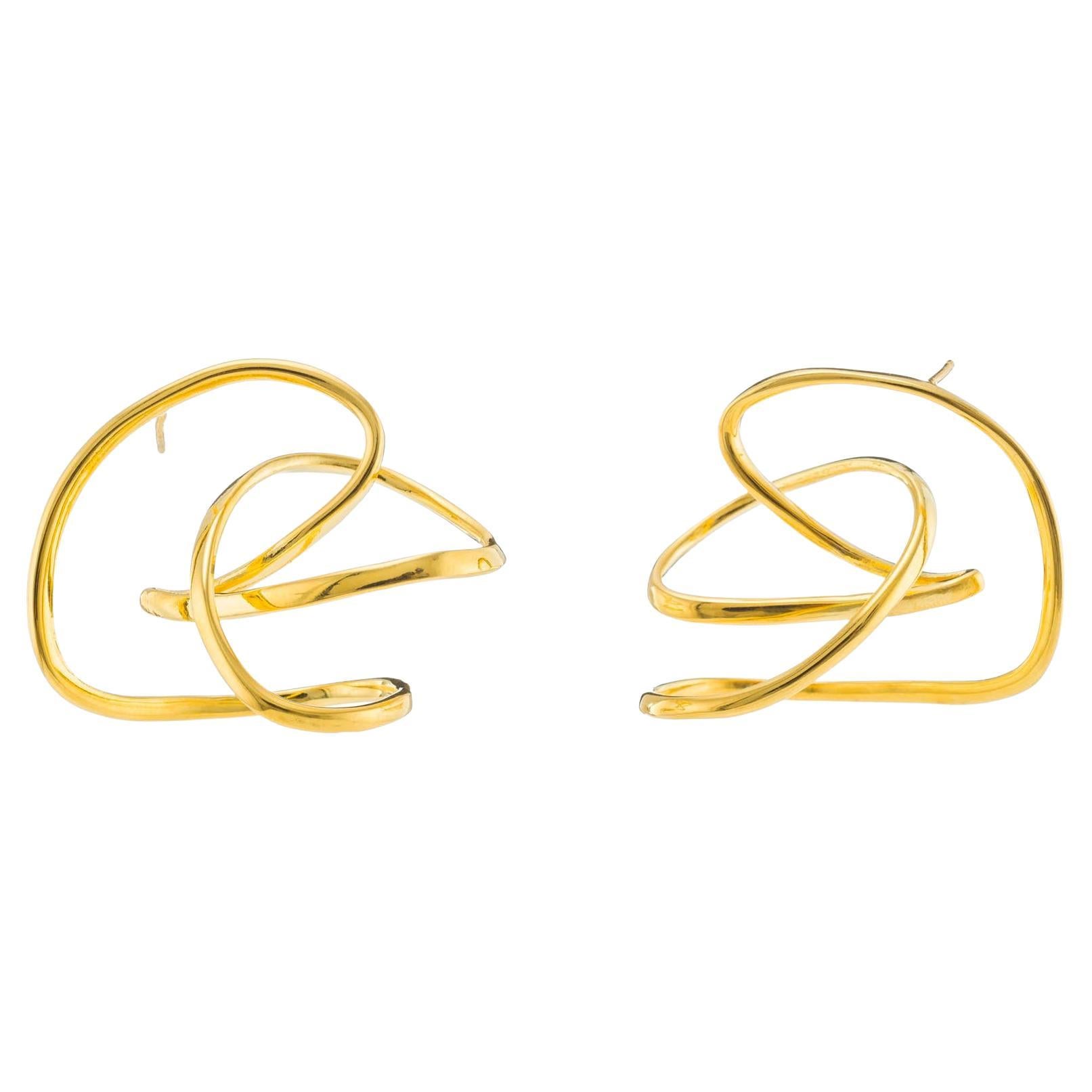 Andromeda Small Earrings  Silver Gold Vermeil 22K For Sale