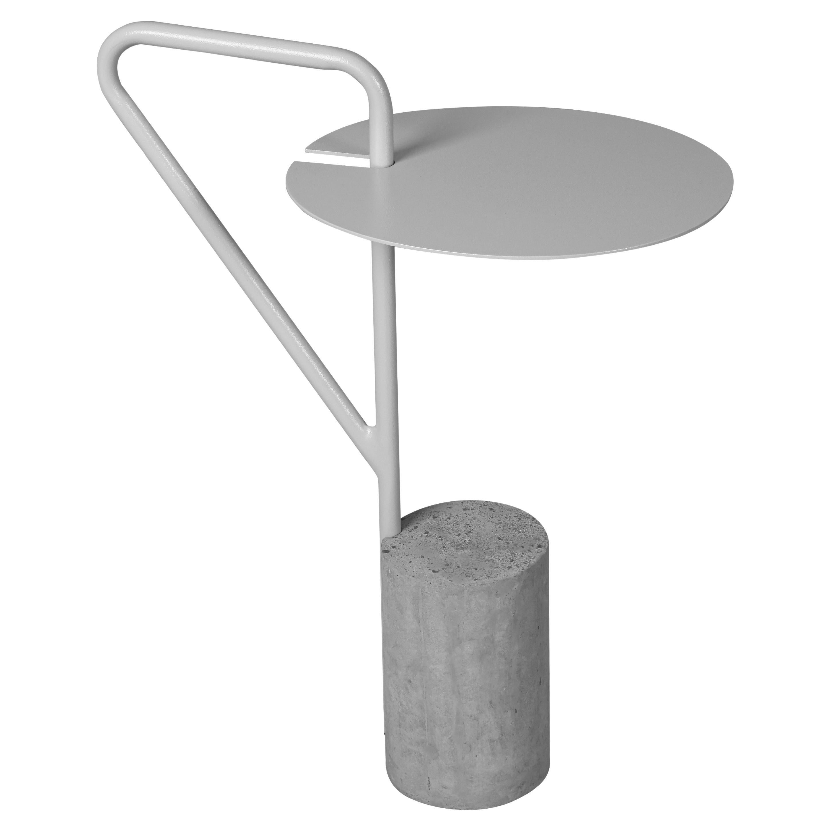 "Andros" Outdoor Side Table in Aluminum and Concrete For Sale