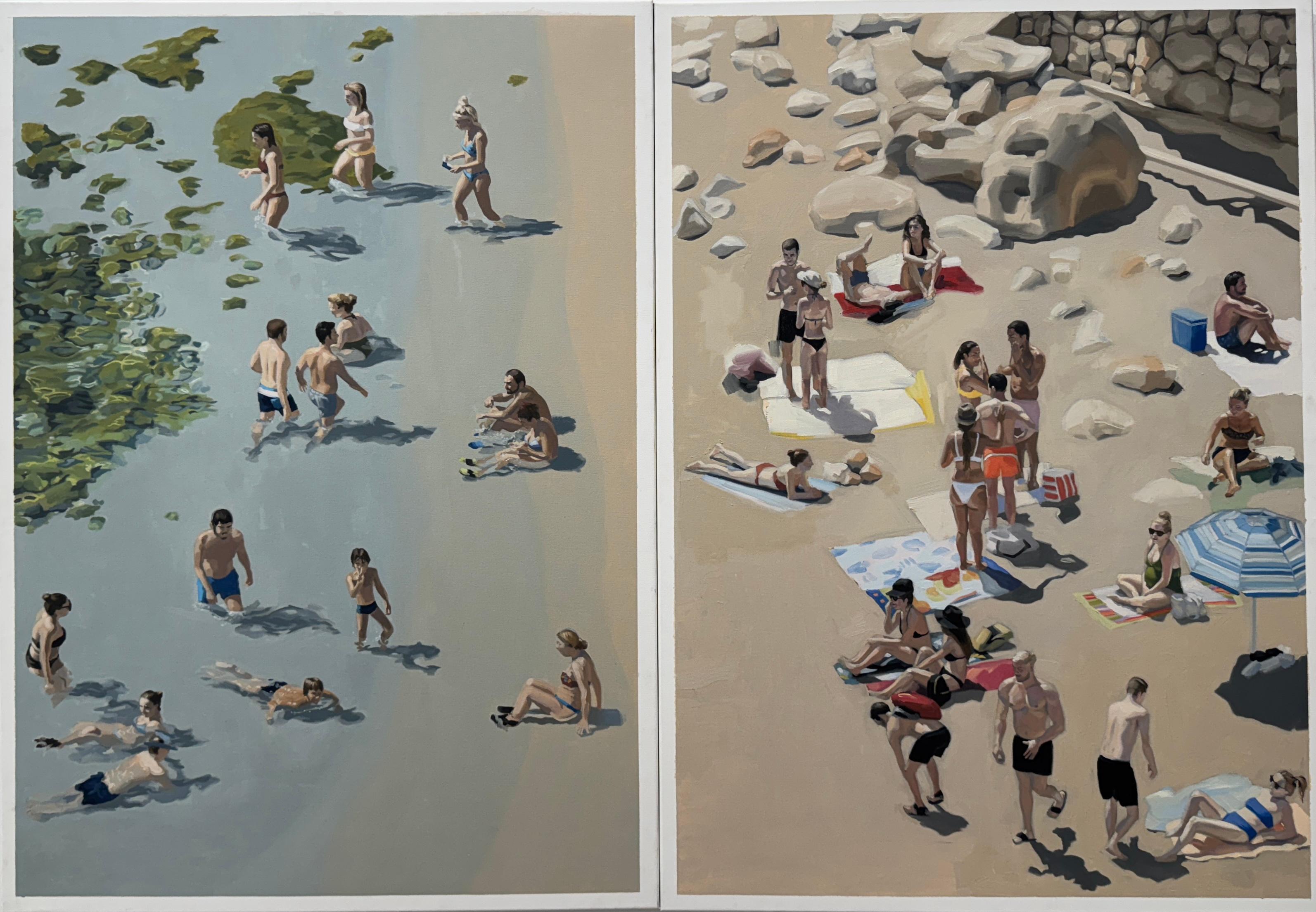 Andrés Comastri Figurative Painting – Dubrovnik (Agua y arena)