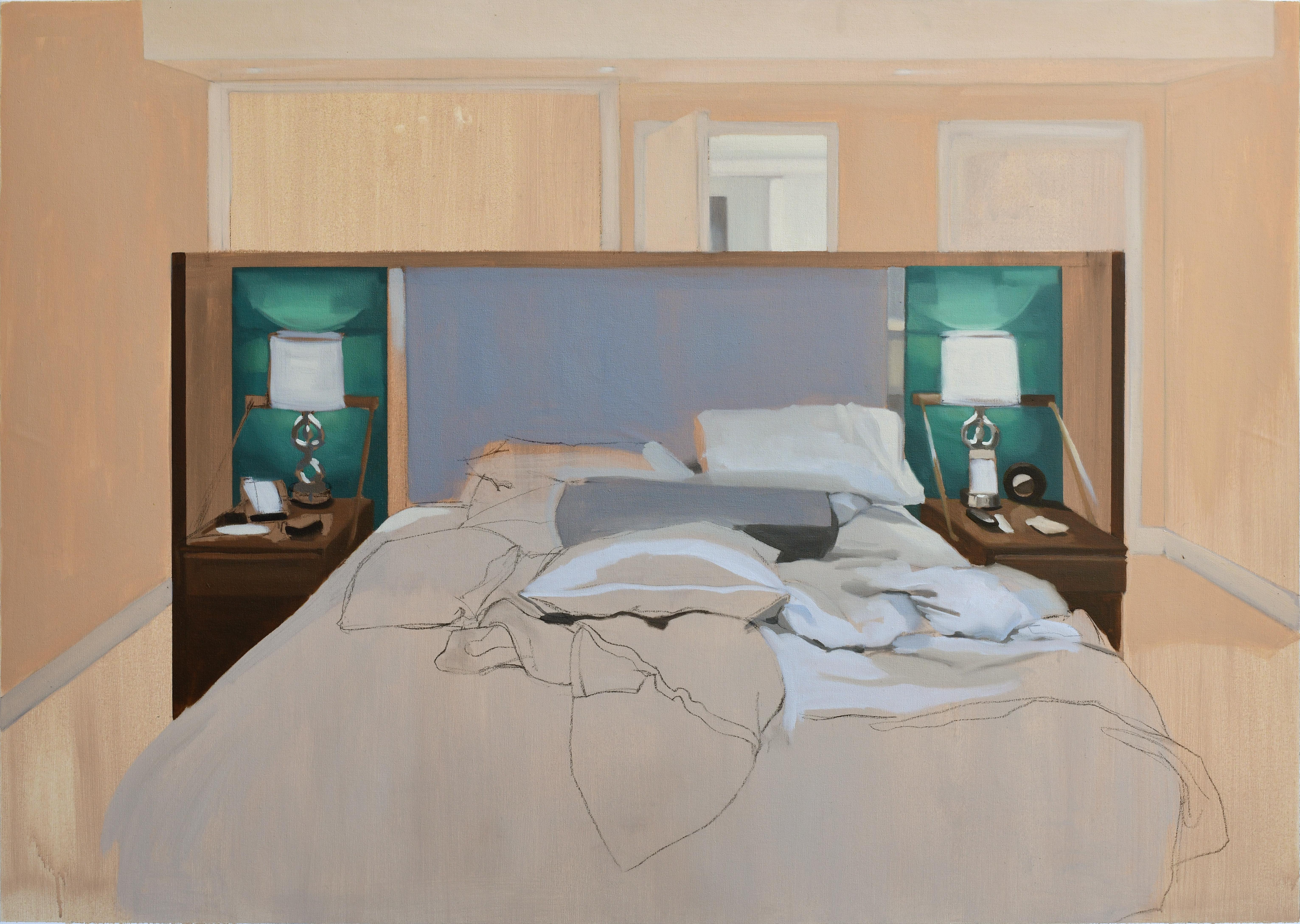 Andrés Comastri Figurative Painting – Das Londoner Hotel