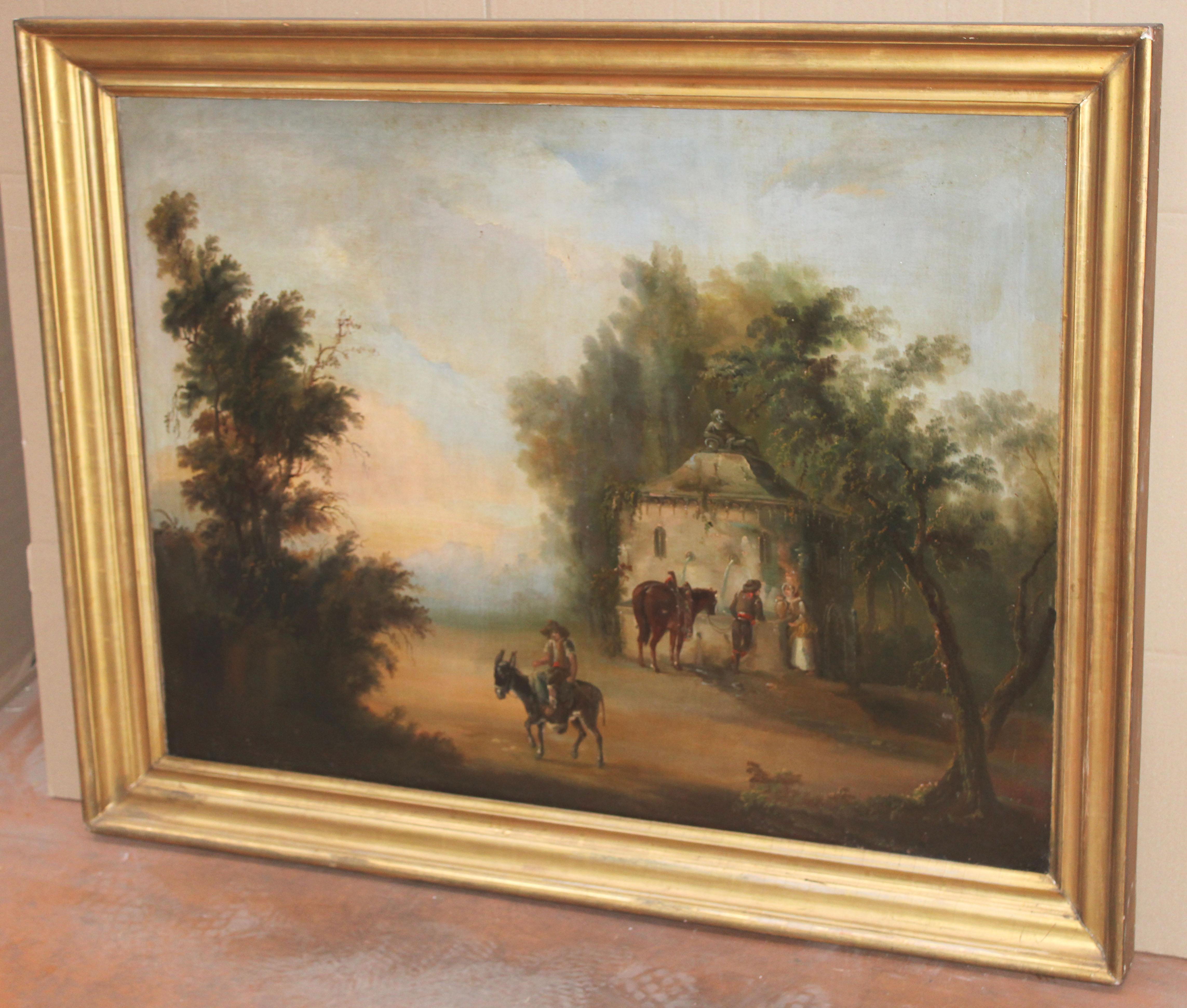 La obra no va firmada, es de autor anónimo

Das Werk ist mit einem Marmor aus der Epoche der Malerei in Goldader verziert (der Marmor weist einige kleine Falten auf).

El estado de la pintura es aceptable

Maße des Werks: 75 cm. de altura x 100 cm.