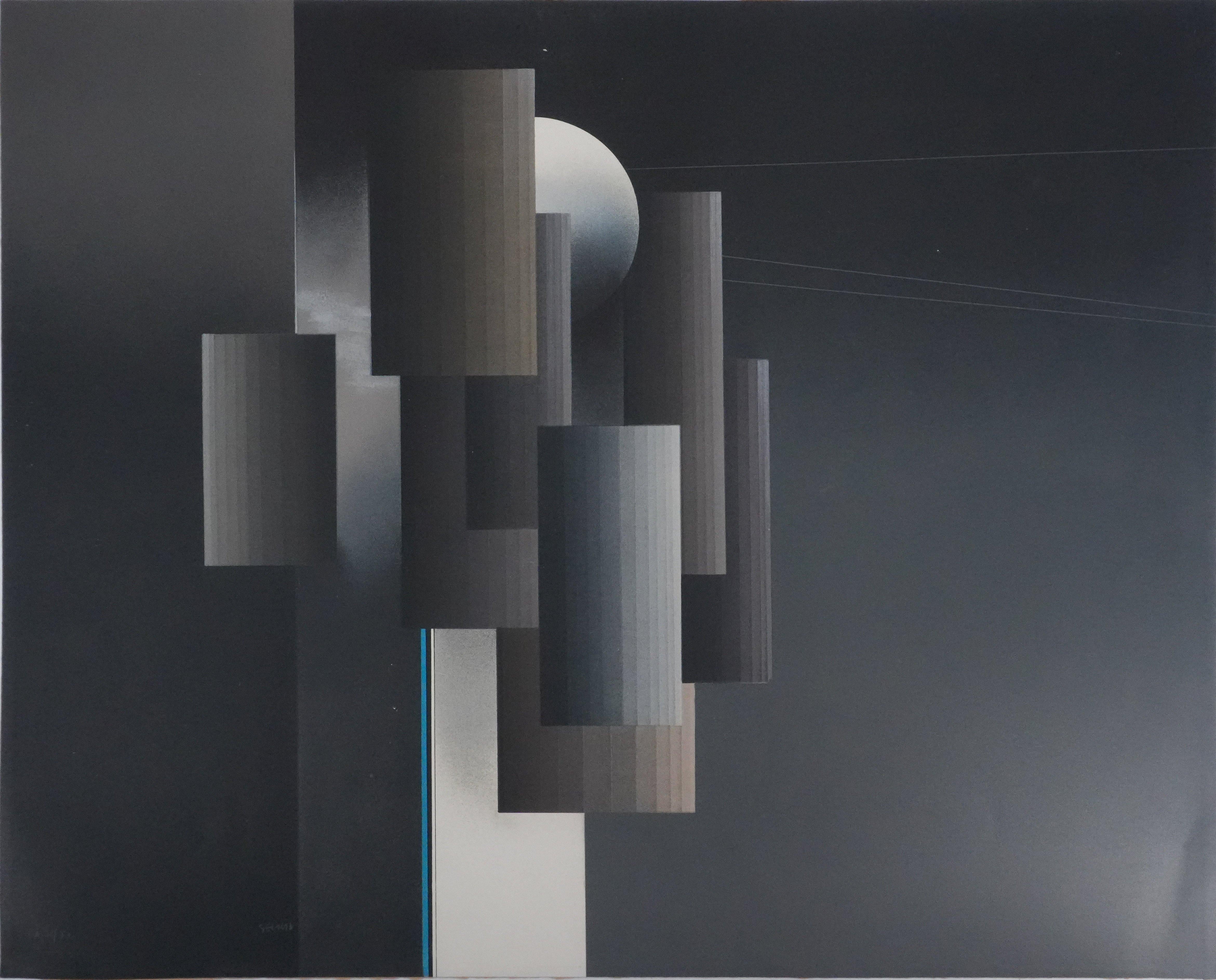 Andrès Segovia Abstract Print - Black Composition - Lithograph Original Signed