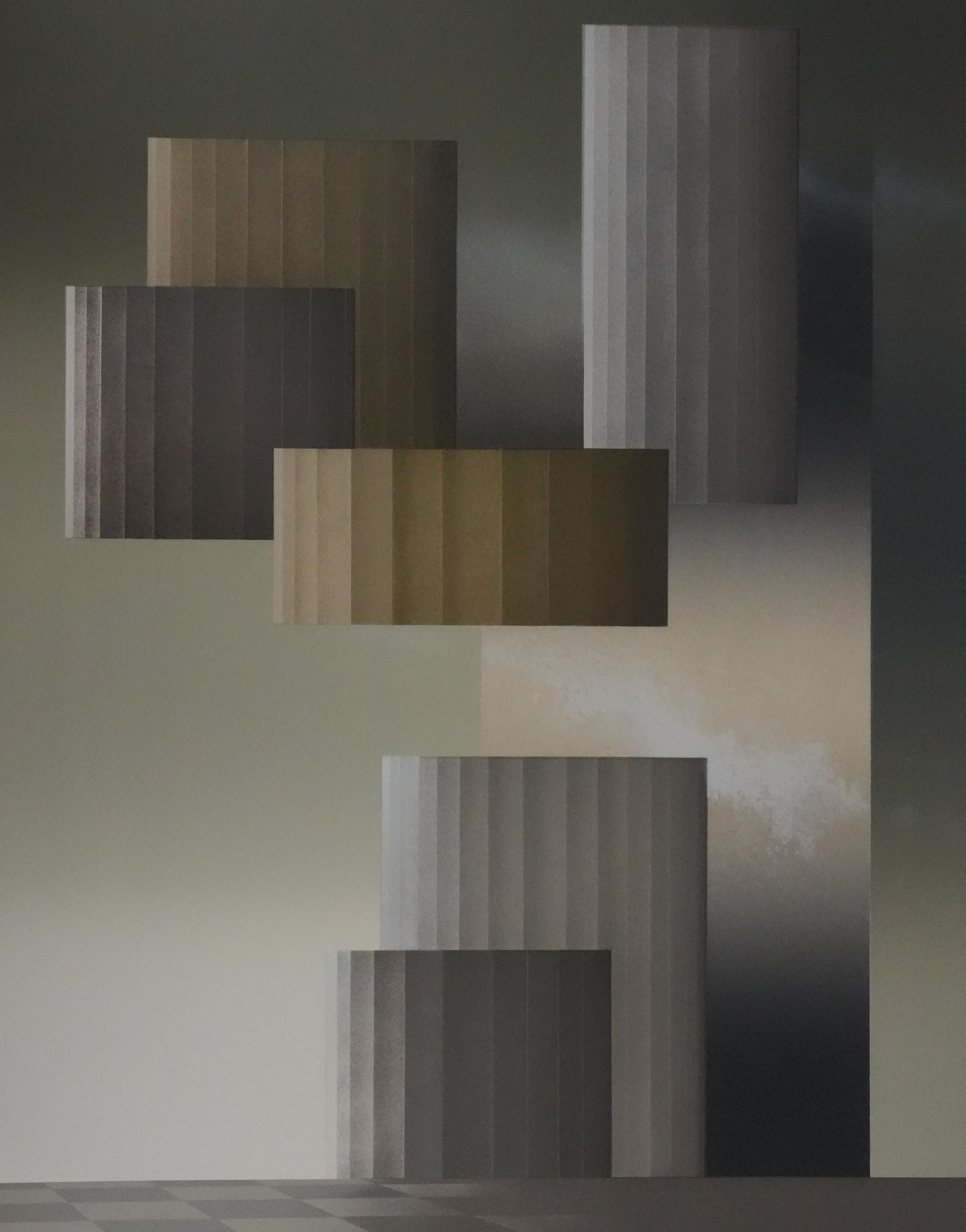 The Columns - Lithograph Original Signed - Abstract Print by Andrès Segovia