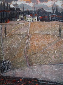 Certaldo - XXIe siècle, peinture à l'acrylique - paysage contemporain