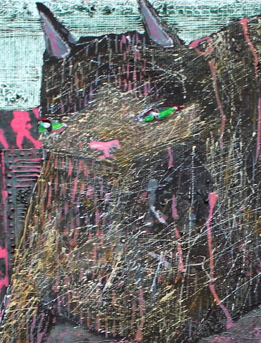 Jaipur siglos XXXVII - XXI, Pintura acrílica y técnica mixta, Vívida - Figurative Painting Gris de Andrzej Borowski
