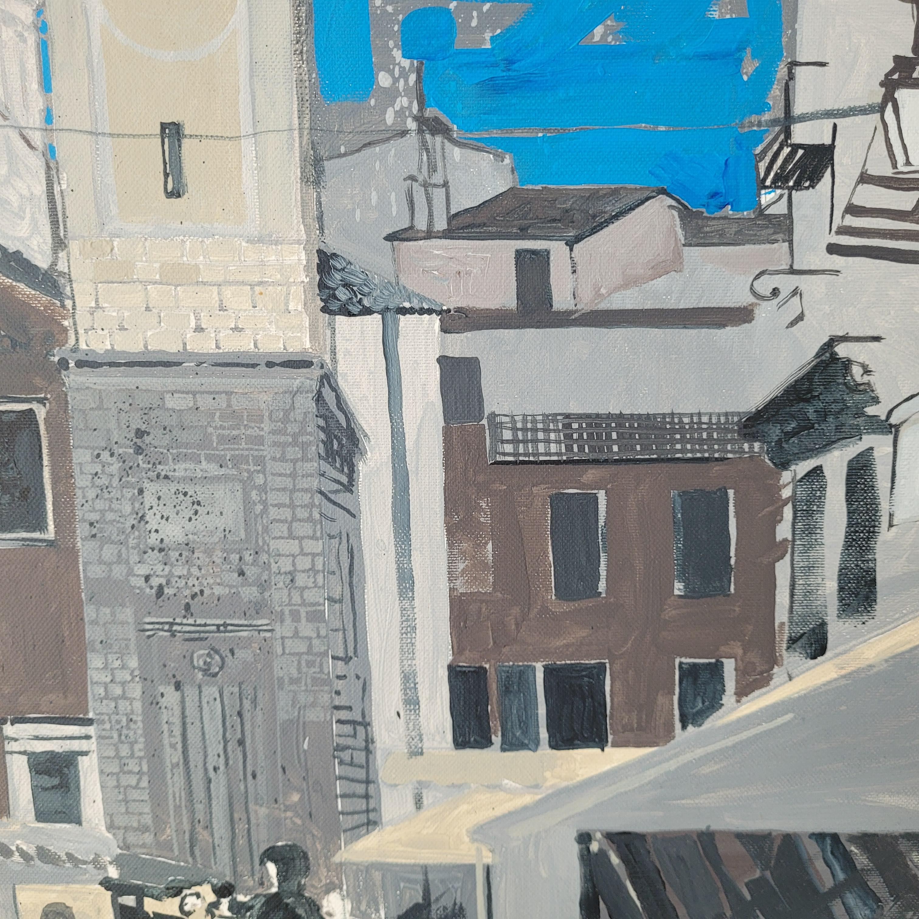 Niza II - Siglo XXI, Pintura acrílica contemporánea, Paisaje, Vista de la ciudad en venta 5