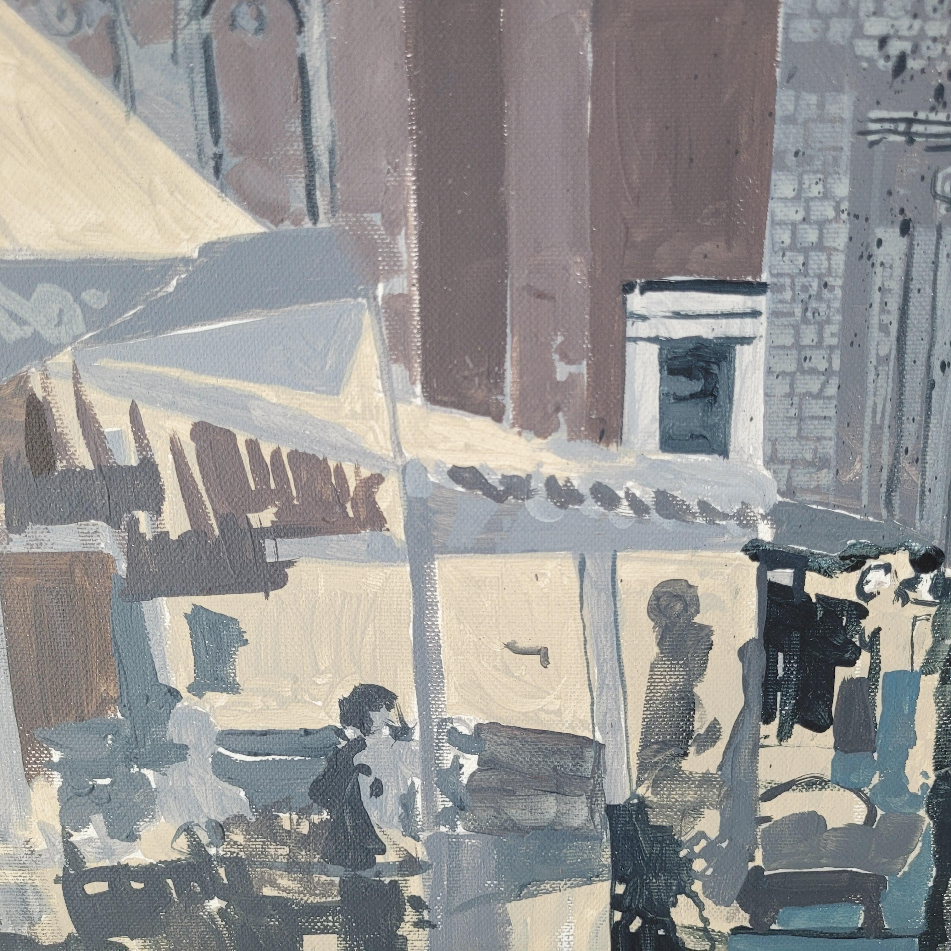 Niza II - Siglo XXI, Pintura acrílica contemporánea, Paisaje, Vista de la ciudad en venta 3