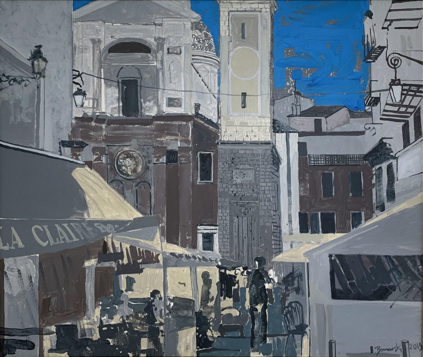 Niza II - Siglo XXI, Pintura acrílica contemporánea, Paisaje, Vista de la ciudad