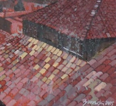 Siena. Siglo XXI, Paisaje, Pintura acrílica, Italia, Artista polaco