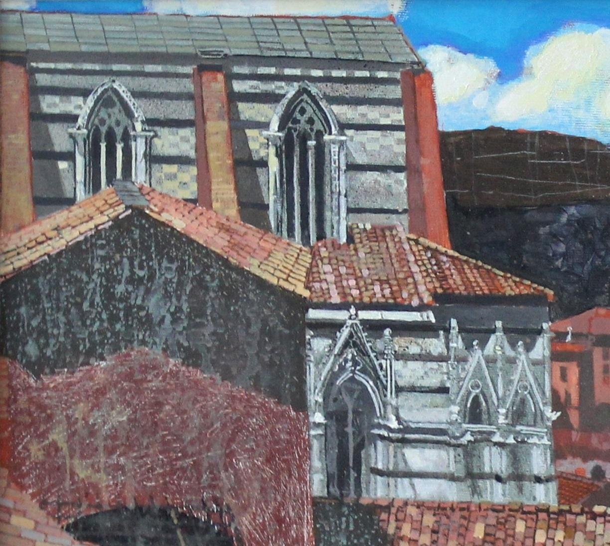 Siena. 21st century, Landscape, Acrylic painting, Italy, Polish artist - Other Art Style Painting by Andrzej Borowski