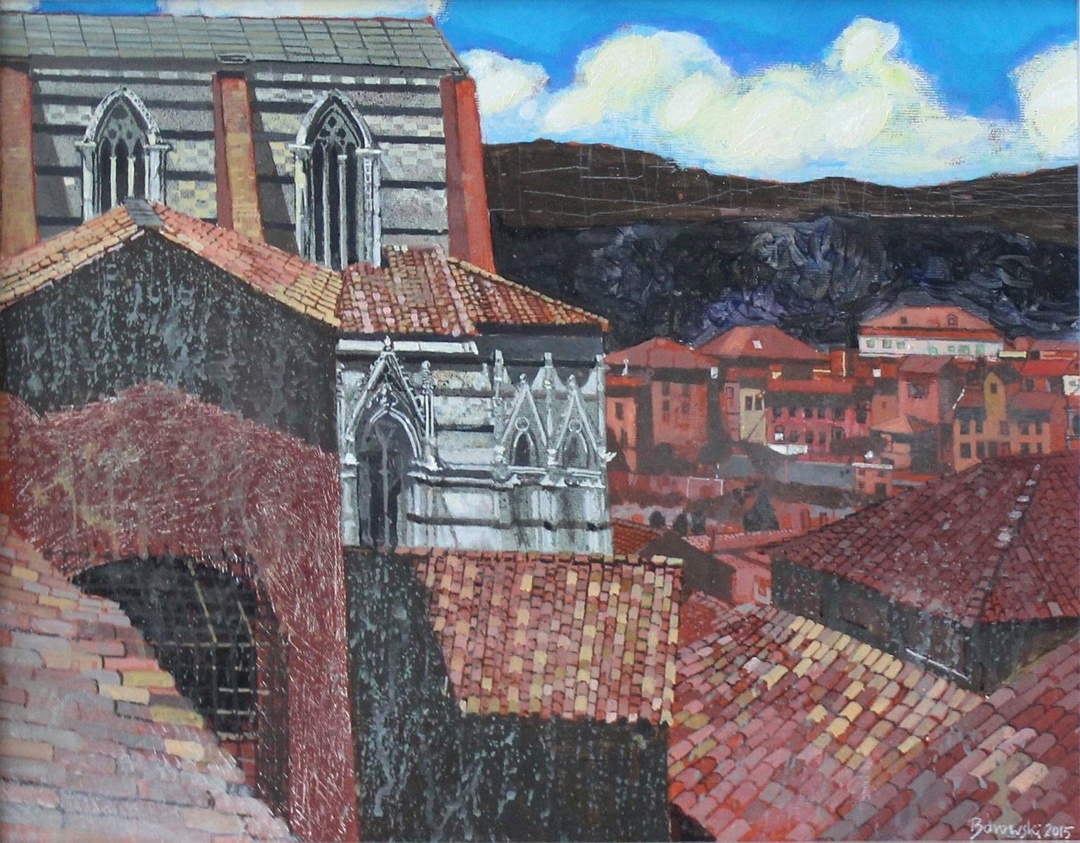 Andrzej Borowski Figurative Painting - Siena. 21st century, Landscape, Acrylic painting, Italy, Polish artist
