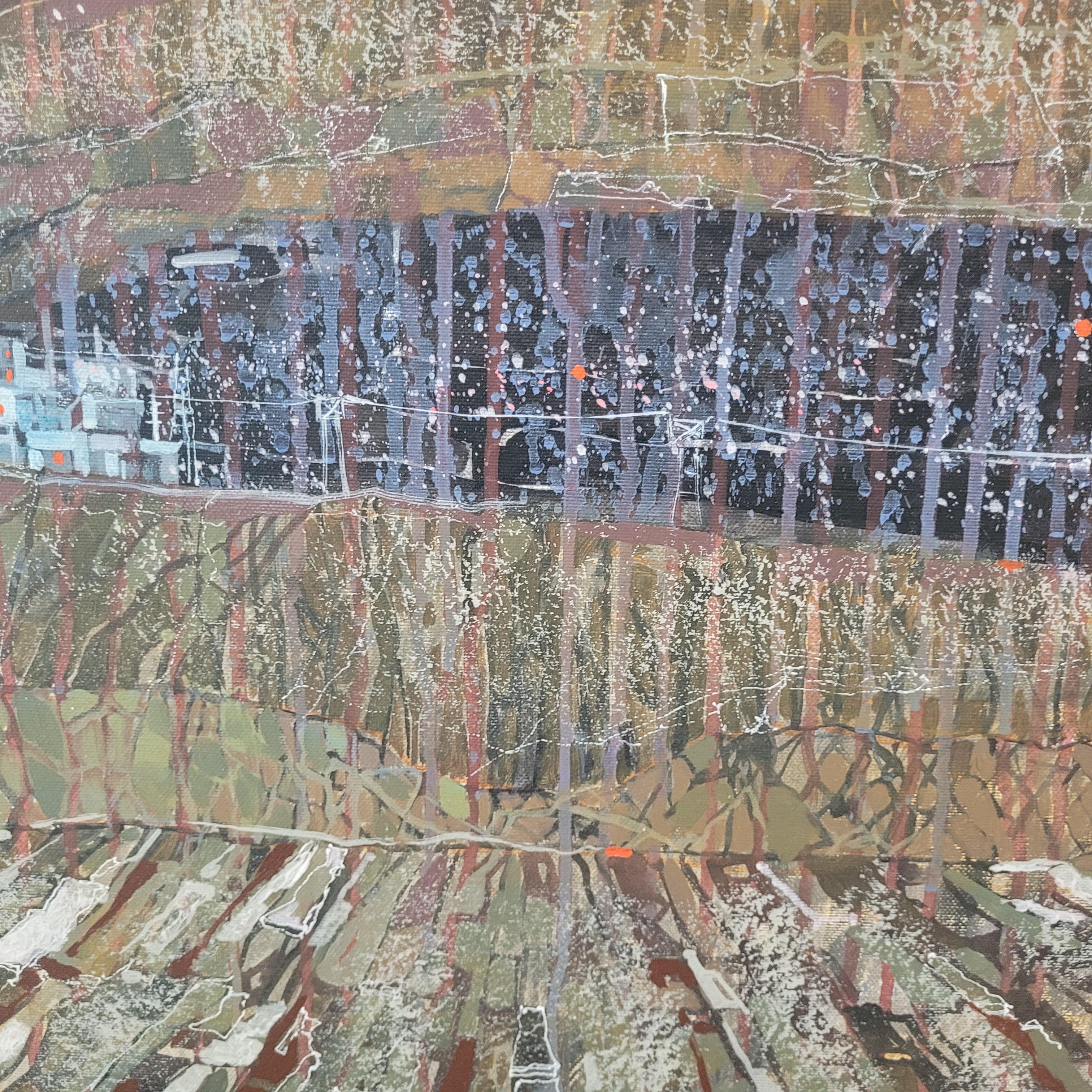 Sin título. Paisaje vibrante, Montañas contemporáneas Pintura acrílica - Painting de Andrzej Borowski