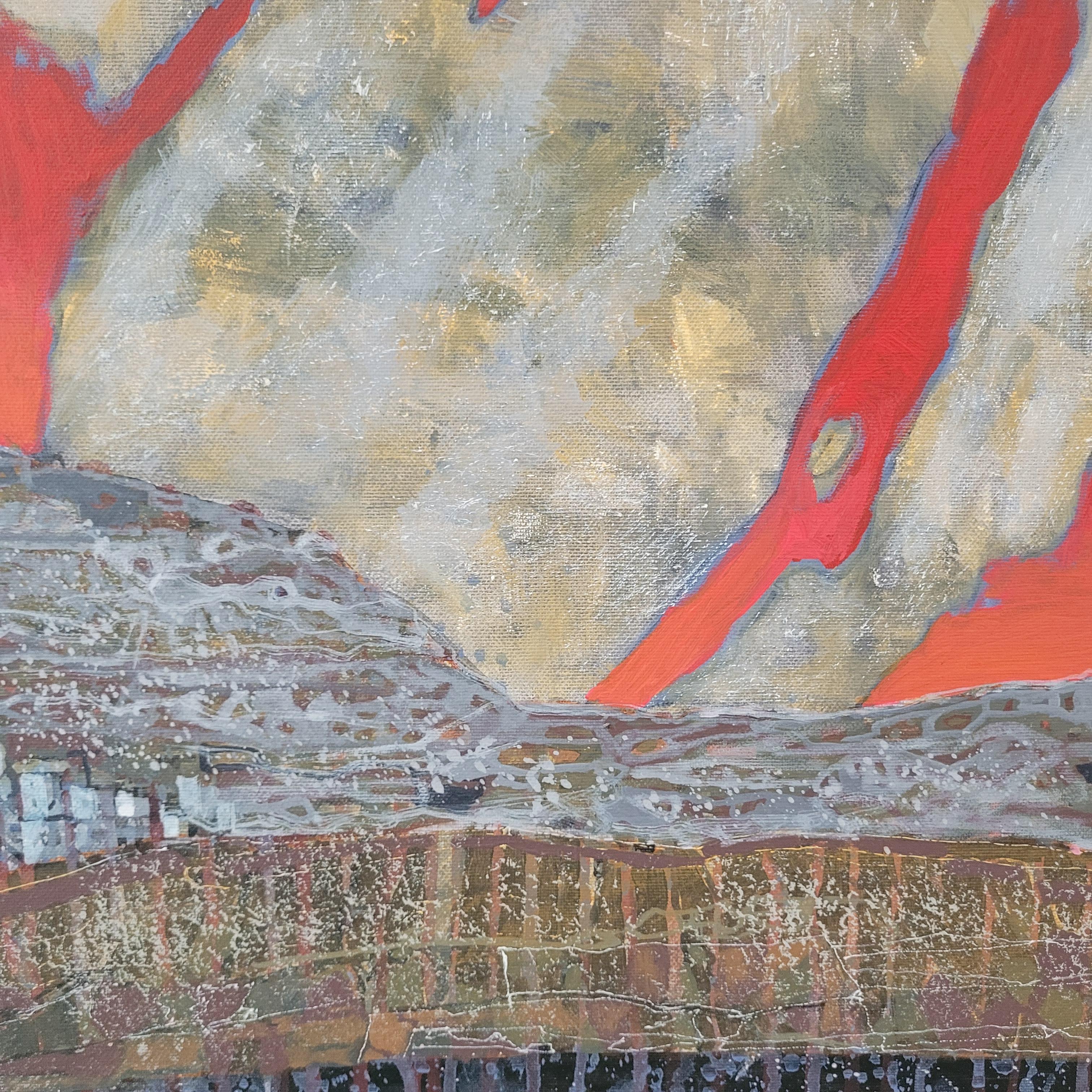Sin título. Paisaje vibrante, Montañas contemporáneas Pintura acrílica en venta 1