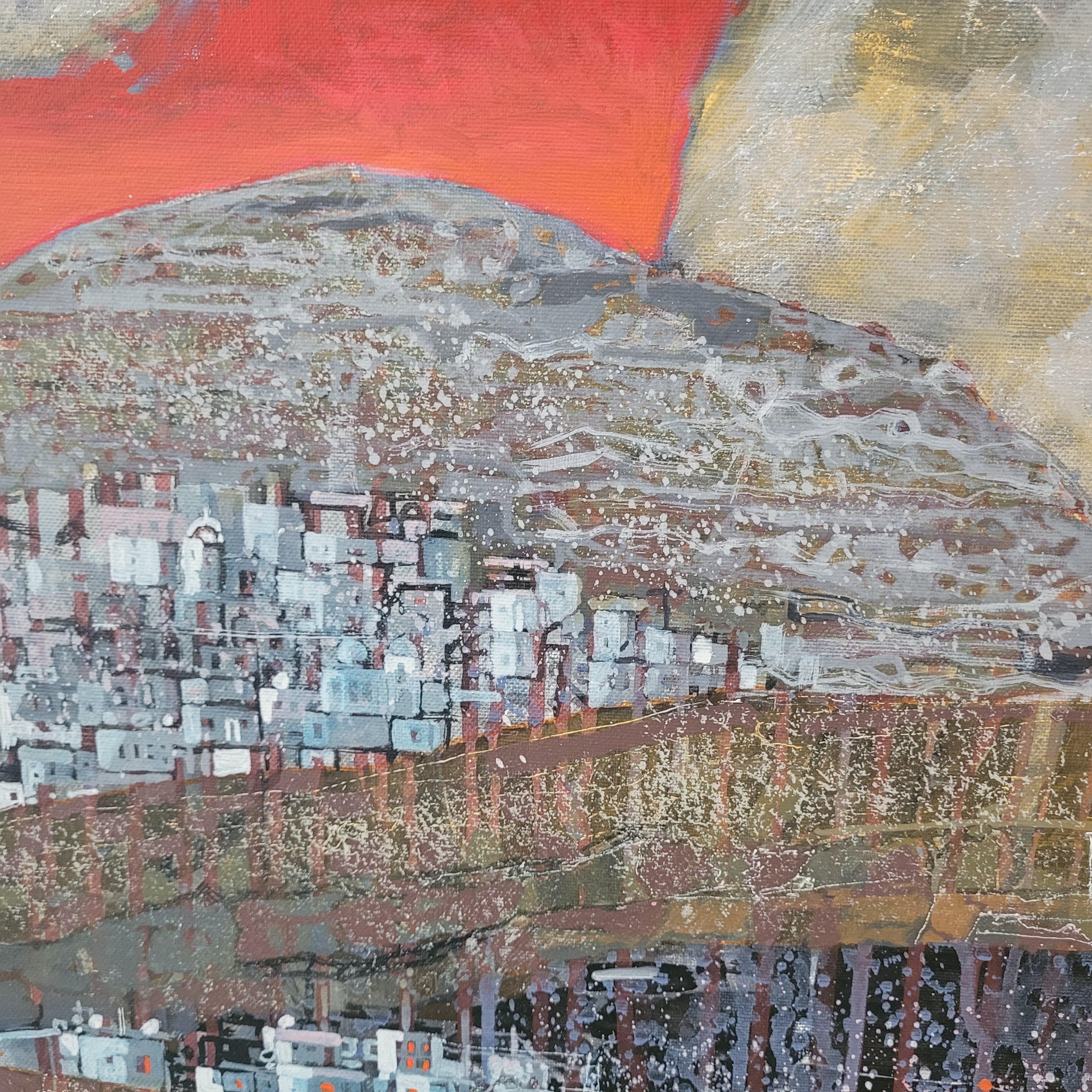 Sin título. Paisaje vibrante, Montañas contemporáneas Pintura acrílica en venta 2