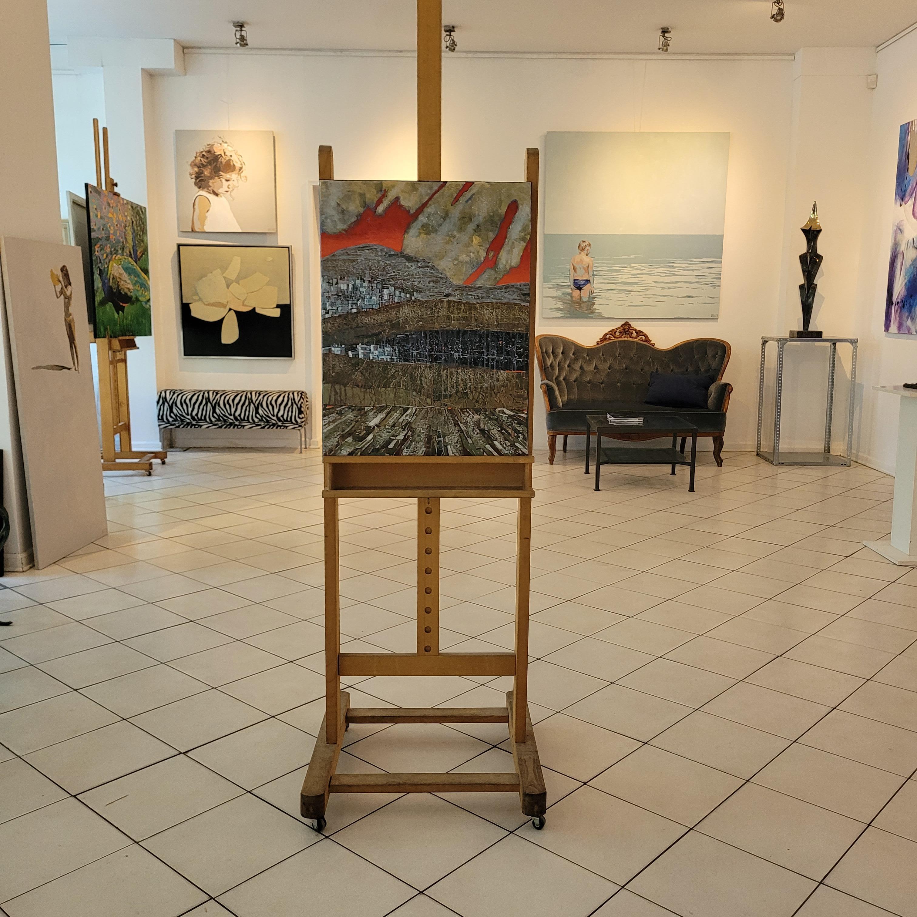 Sin título. Paisaje vibrante, Montañas contemporáneas Pintura acrílica en venta 4